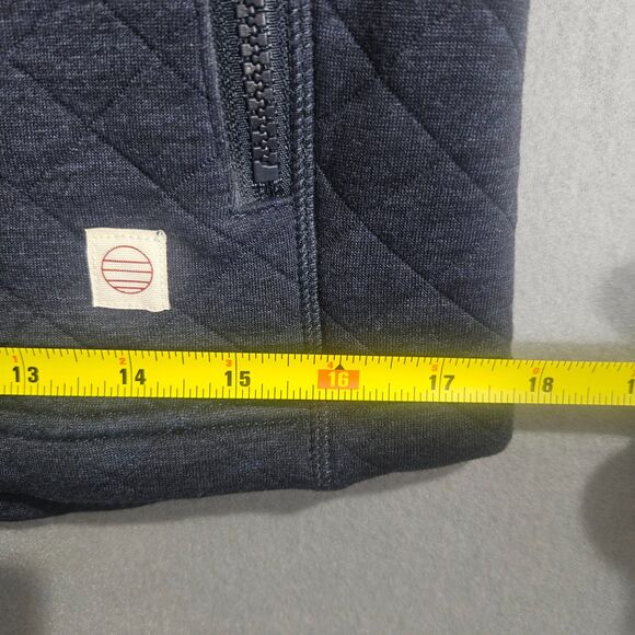 New Marine Layer Womens Medium Corbet Quilted Vest Navy Pockets Logo - Picture 7 of 10